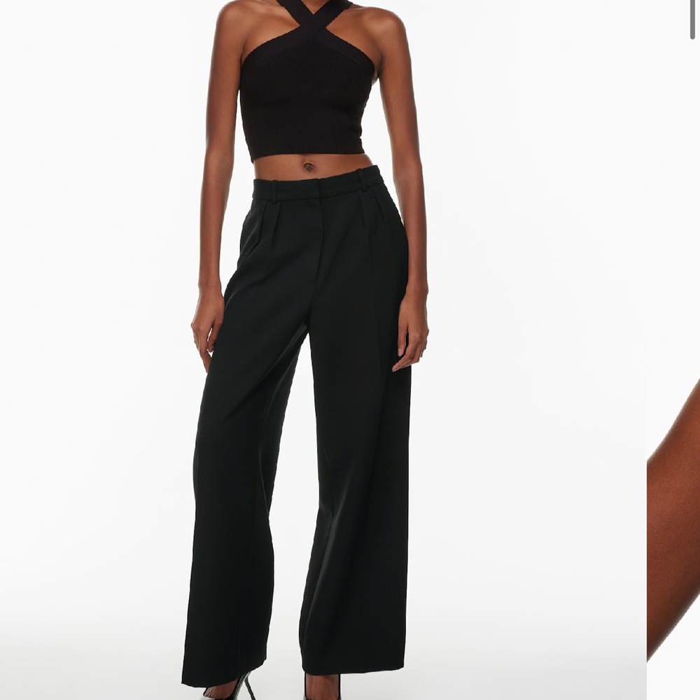 Aritzia Black Halter Tank Top cropped